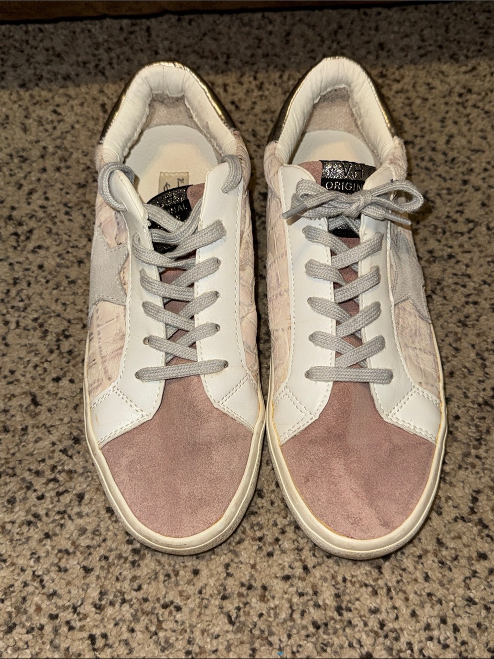 Vintage Havana Pink Suede & White Leather Sneakers
